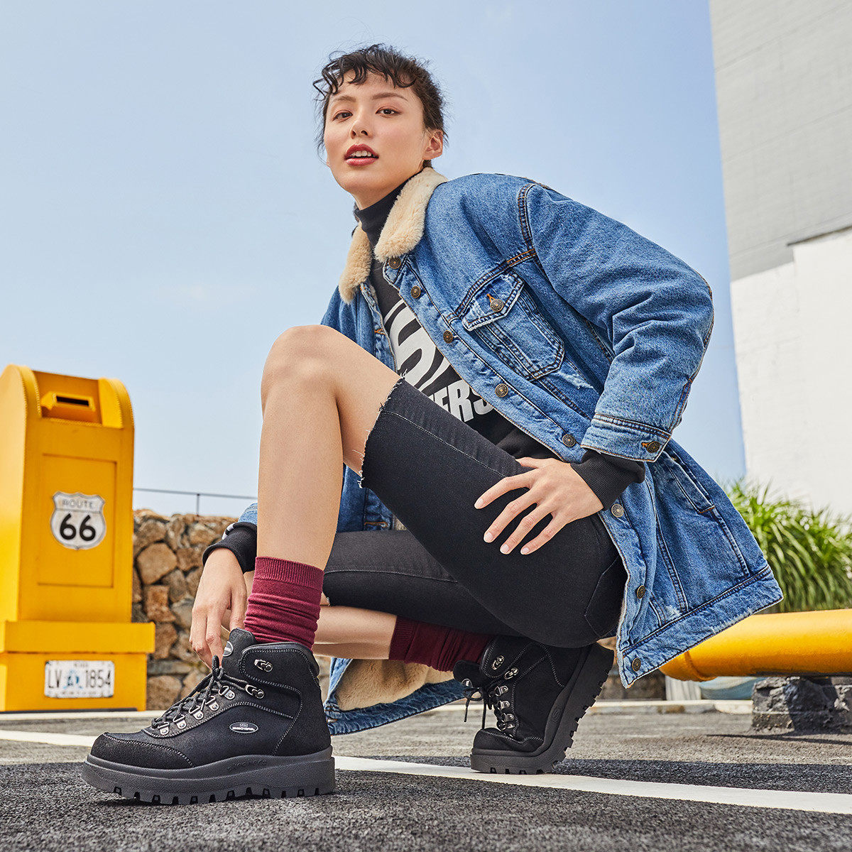 斯凯奇秋冬新款马丁靴官方旗舰女鞋 skechers斯凯奇丰宏板鞋/休闲鞋
