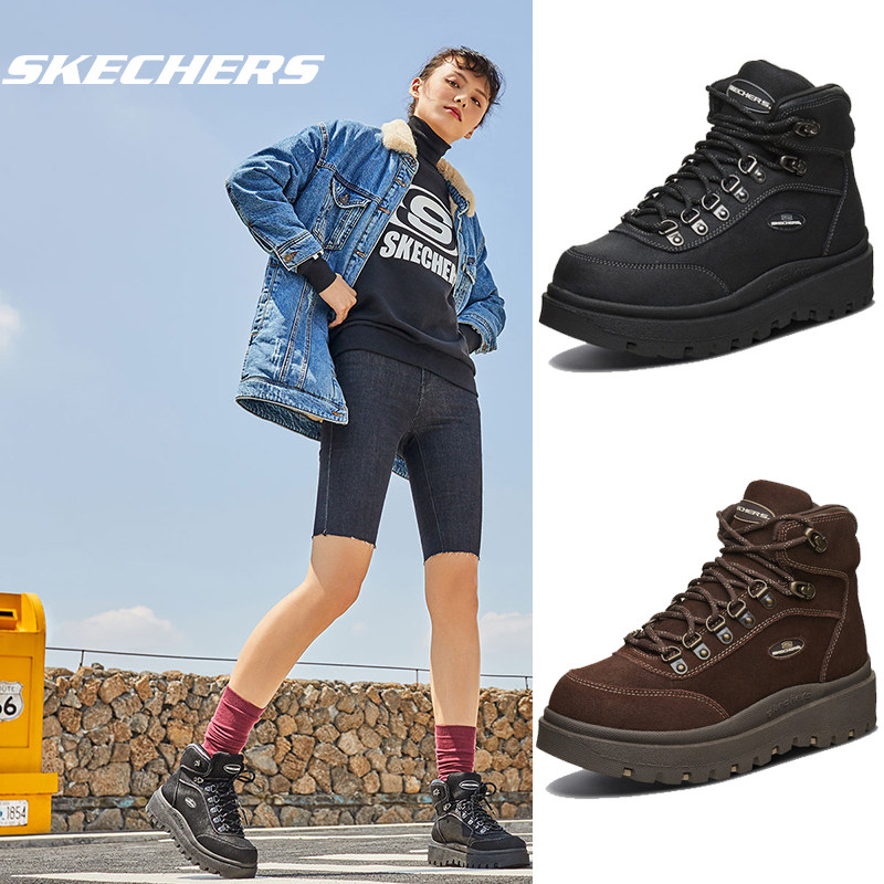 斯凯奇秋冬新款马丁靴官方旗舰女鞋 skechers斯凯奇丰宏板鞋/休闲鞋