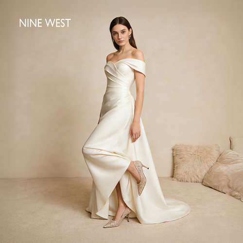 Nine West/玖熙新娘婚鞋女2026春季新款尖头细跟女鞋宴会高跟鞋 - 图0