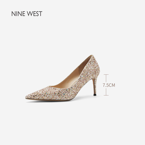 Nine West/玖熙新娘婚鞋女2026春季新款尖头细跟女鞋宴会高跟鞋 - 图3