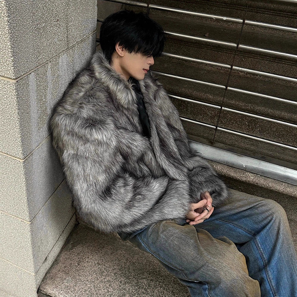 复古高街环保草皮短款棉服仿狐狸毛加厚保暖外套小众高级感夹克男,淘宝优惠券,粉丝福利购,淘宝优惠卷