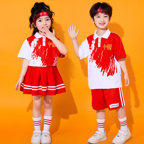 六一儿童啦啦队演出服幼儿园团体爱国合唱服小学生运动会表演服装 - 图2