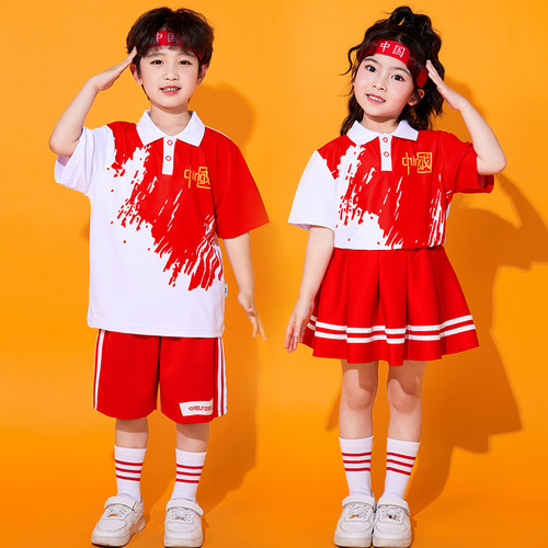 六一儿童啦啦队演出服幼儿园团体爱国合唱服小学生运动会表演服装 - 图3