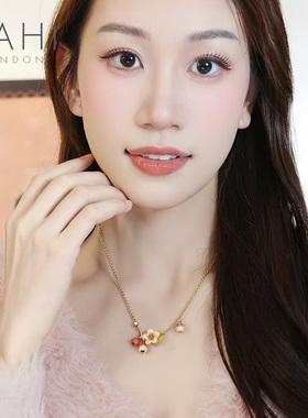 SAHI樱花项链女日系甜美锁骨链小众设计轻奢简约情人节礼物送女友