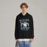 Heartboon Hart Jumper логотип печать с капюшоном с капюшоном мужская бренда прилив черный пуловер