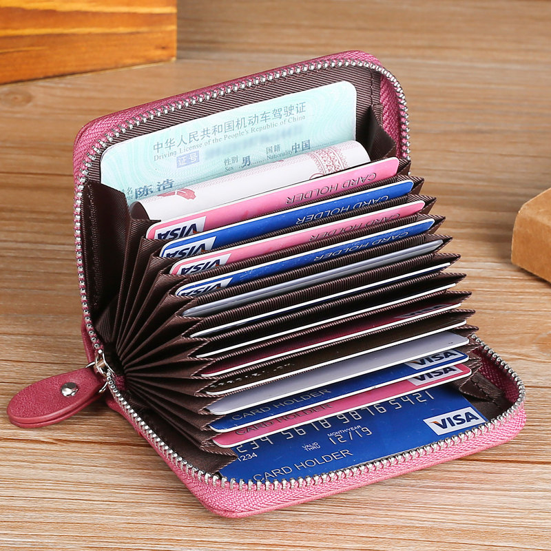 女士多卡位皮大容量精致高档卡片包 仙施箱包卡包