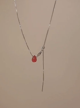 仿红玉髓水滴项链女2026新款爆款