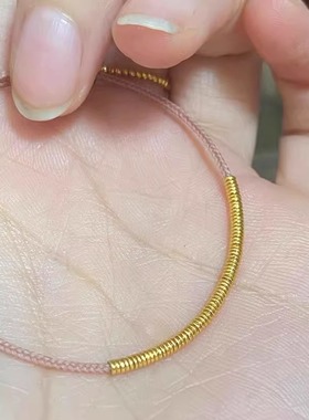 新中式粉色极细手链轻奢小众精致