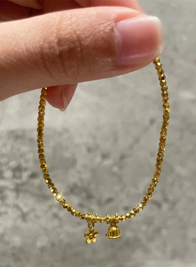 仿碎金子铃兰花手链轻奢小众精致