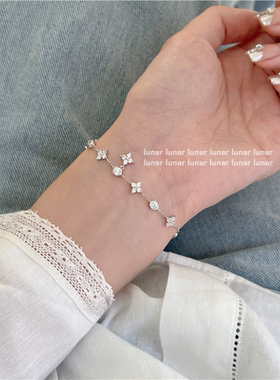 满锆四叶花手链女款轻奢小众精致