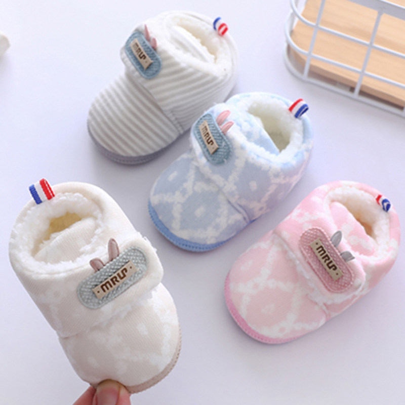 宝宝棉鞋秋冬季软底学步防滑6个月婴儿鞋子1岁不掉鞋加绒保暖男女