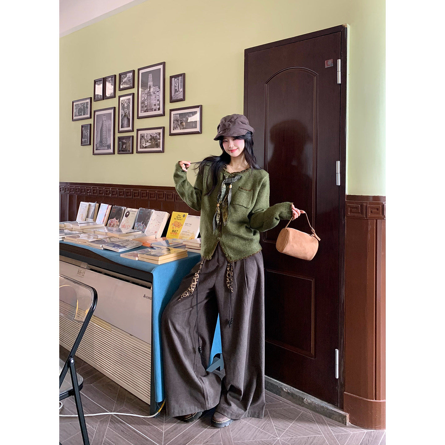 小仙倪子圆领针织衫女初冬丝带领设计单排扣开衫休闲保暖外套上衣,淘宝优惠券,粉丝福利购,淘宝优惠卷