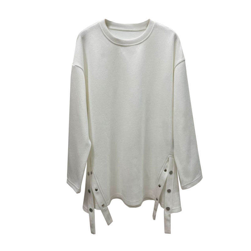 白色长袖卫衣女款 中长款遮臀上衣 慵懒风加绒打底衫,淘宝优惠券,粉丝福利购,淘宝优惠卷