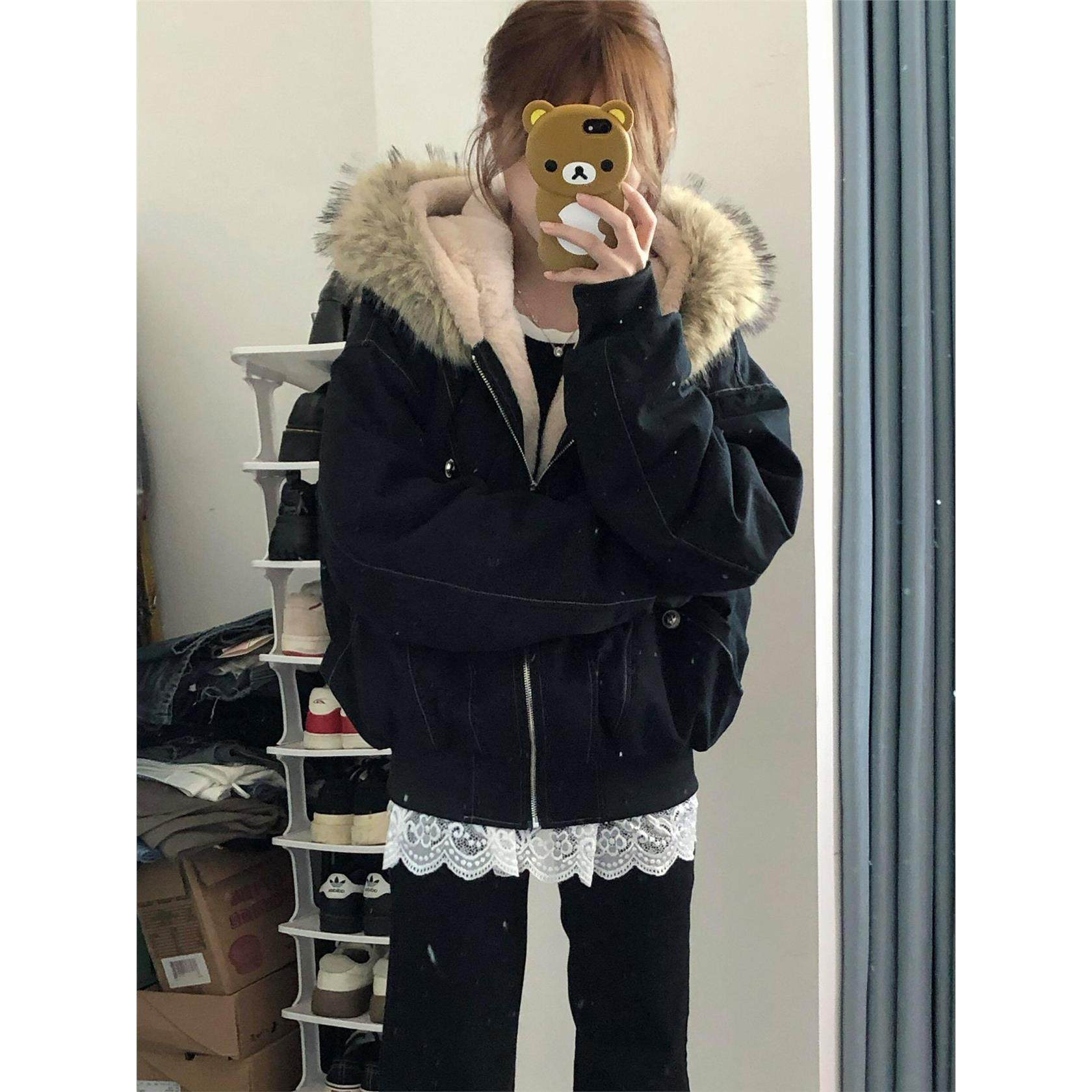 超好看座山雕棉服外套女冬季2025新款棉衣加绒加厚派克服情侣棉袄,淘宝优惠券,粉丝福利购,淘宝优惠卷