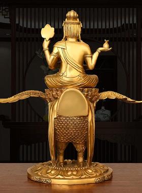纯铜孔雀明王摆件铜像佛母多罗菩萨孔雀大明王大号家居佛堂工艺品
