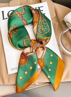 Vintage Light Luxury Style Imitation Silk Decorative Scarf,