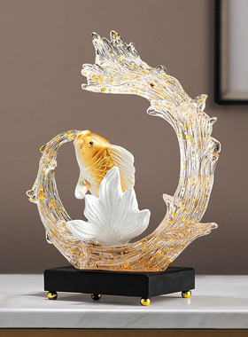 创意风生水起摆件锦鲤鱼装饰品
