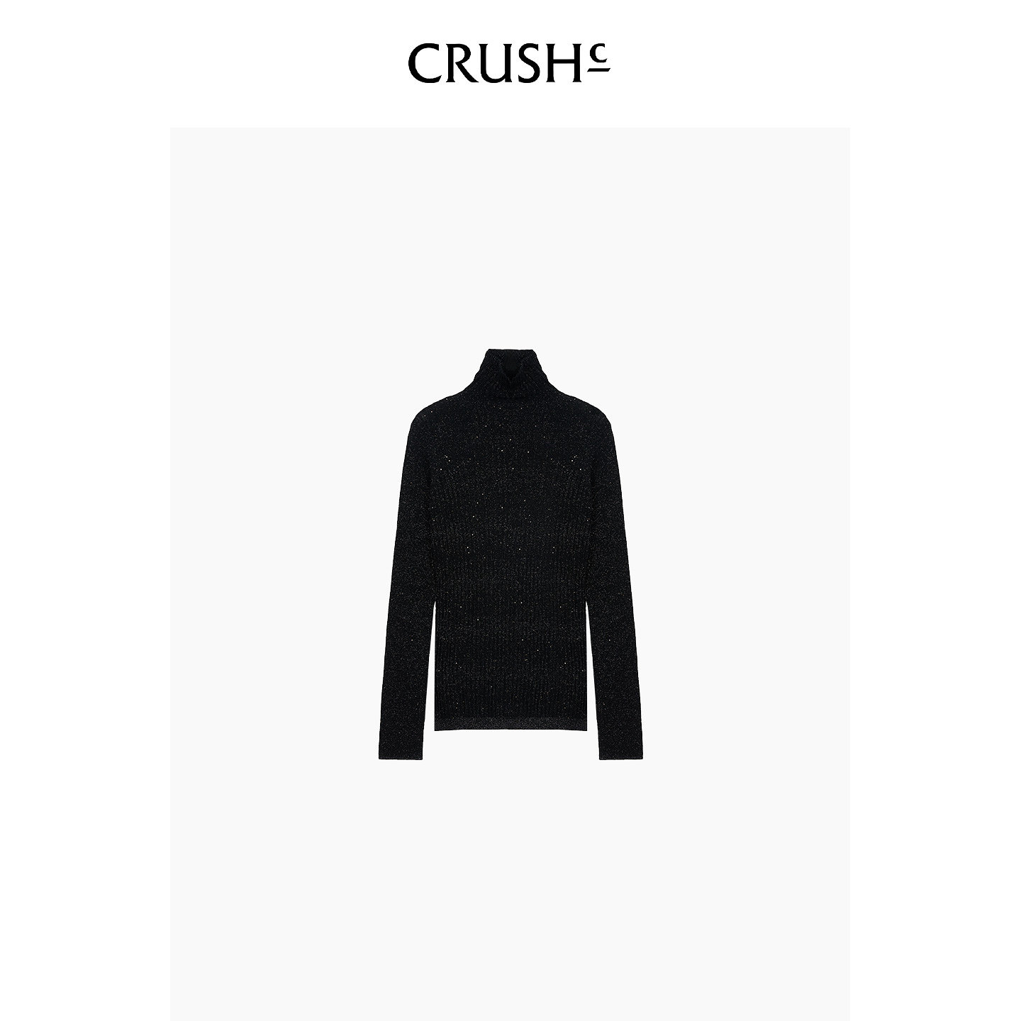 CRUSH Collection2025年早秋新款渐变罗纹高领毛衣慵懒感羊绒衫女,淘宝优惠券,粉丝福利购,淘宝优惠卷