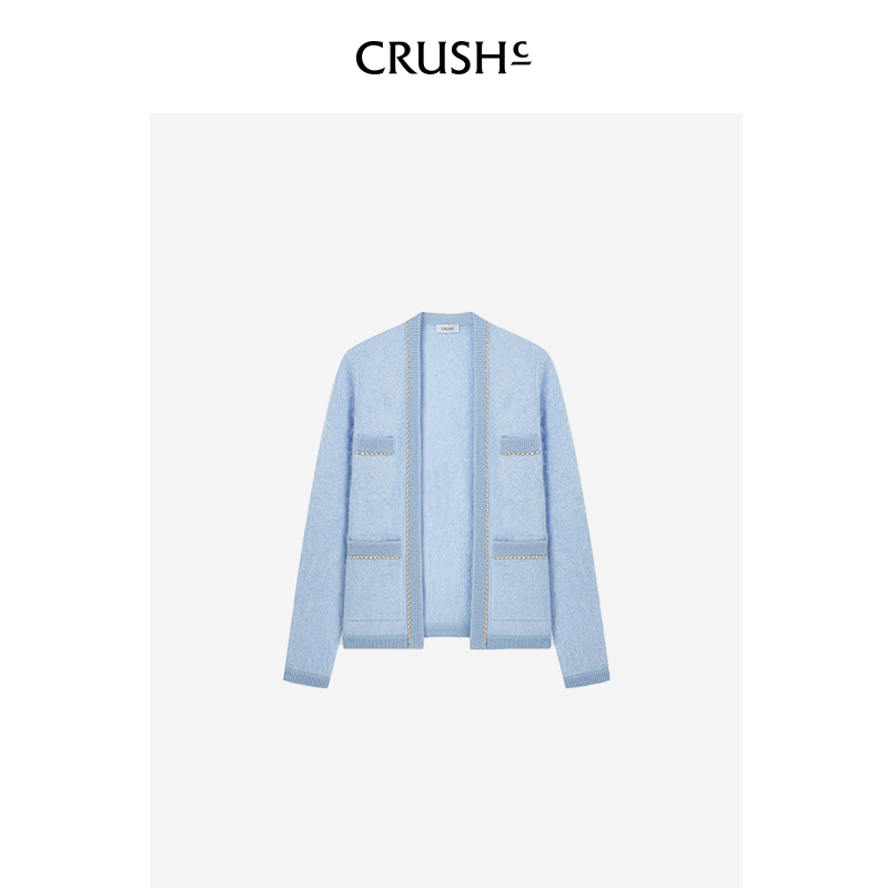 CRUSH Collection2024年早春新款山羊绒别致时尚开衫外套上衣女 - 图3