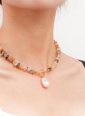 Girls casual jewelry beach trend turquoise necklace休闲饰品