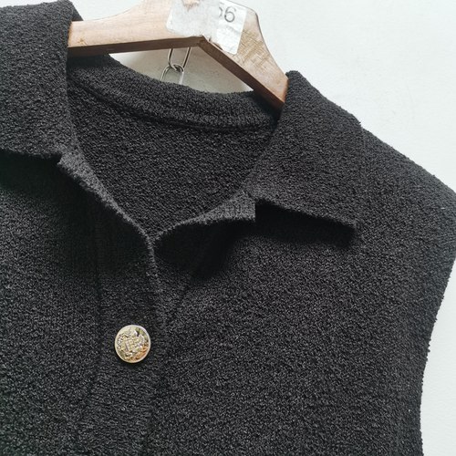 2026春新款POLO翻领半纽扣复古简约无袖针织衫马甲背心上衣D336 - 图2