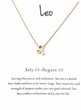 Zodiac women necklace alloy gold silver gift couple girls