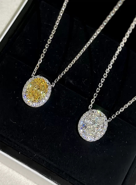 柏诗艾菲纯银鸽子蛋一克拉莫桑石项链轻奢吊坠满钻项链简单小众