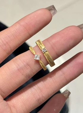 柏诗艾菲S925纯银素圈拉丝工艺戒指小众设计轻奢简单百搭情侣对戒