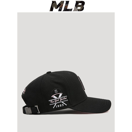 MLB棒球帽女春夏正品专柜刺绣款男潮LA鸭舌帽休闲百搭硬顶NY帽子 - 图2