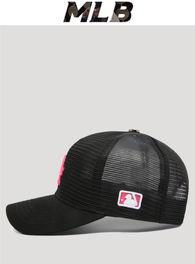 帽子夏季女潮牌MLB棒球帽男新款气质遮阳防晒鸭舌帽可调节LA网帽