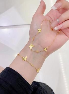 5G黄金蝴蝶手链999足金2024新款在逃公主纯金时尚首饰送女友礼物