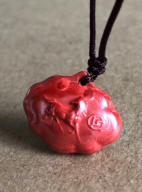 朱砂十二生肖马吊坠女男随身婴儿童小孩如意锁娃娃小款骏马挂件