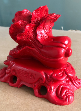 中国红朱砂白菜摆件家居客厅收银吧台摆台百财如意装饰车载小摆饰