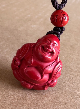 原矿帝王砂佛公吊坠 大肚自在佛珠坐佛女宝宝佛挂坠弥勒笑哈礼物