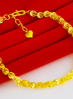 黄金手链9999足金女款真金首饰凤尾链子年轻人纯金手镯送老婆