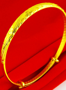 黄金手镯9999足金女款纯金镯子龙凤镯真金新娘结婚首饰送老婆