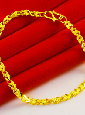 黄金手链女款9999足金小金鱼纯金饰品送女友年轻人送妈妈按克