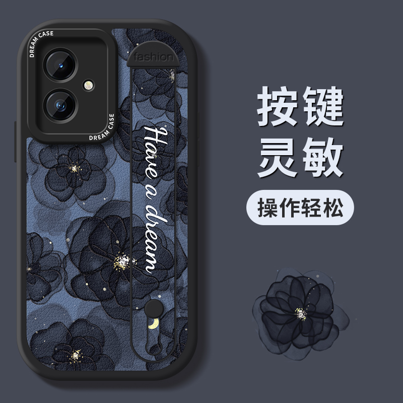 山茶花腕带适用荣耀100手机壳女款honor100pro保护套硅胶全包荣耀100pro+防摔华为新款简约pro镜头全包裹清新-图2