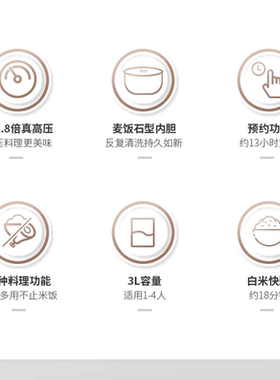 福库进口3L自动洗涤高压电饭煲