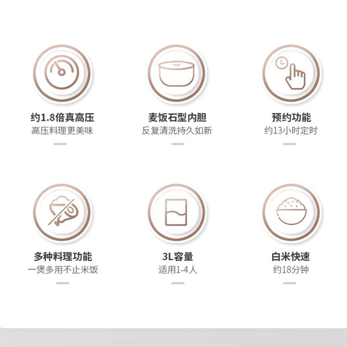 CUCKOO福库官方进口正品电饭锅家用小型3升多功能煮饭不粘电饭煲 - 图1