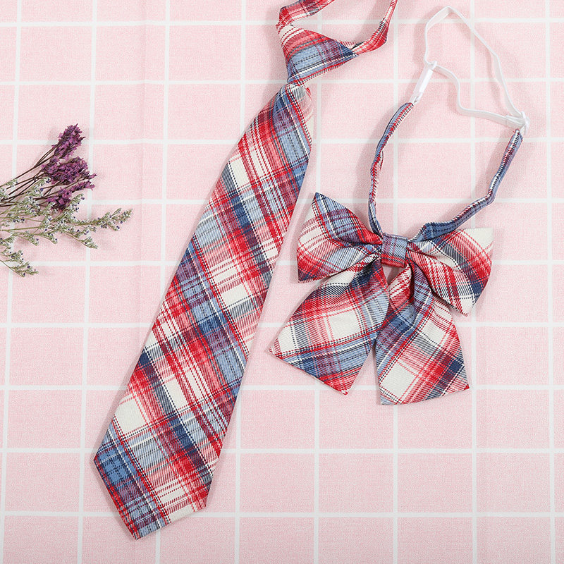 日系韩版条纹jk/dk学院风男女红绀灰蓝衬衫配饰免打领带领花套装,淘宝优惠券,粉丝福利购,淘宝优惠卷