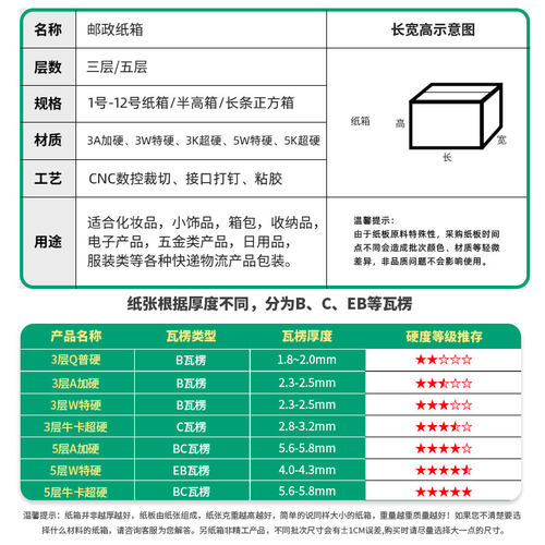 纸箱包装盒快递箱打包搬家箱子半高小箱子批发纸盒收纳定做 - 图2