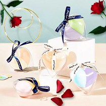 Peach Heart-shaped Mesh Red Beauty Egg Suit Heart-shaped Makeup Powder Bashing Boxed Cosmetic Makeup Tool