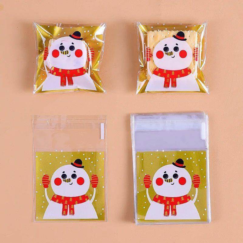 100PCS Christmas Candy Bags Carton Santa/Snowman/Deer Cookie - 图1