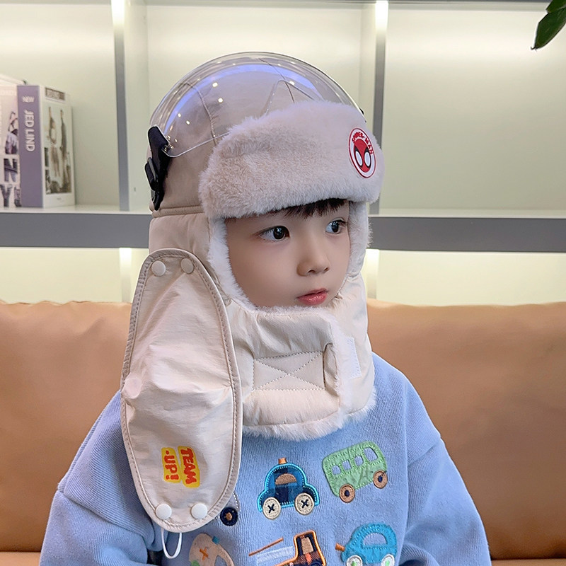 儿童雷锋帽子男童冬季加绒护耳帽女童宝宝保暖护目防风口罩防寒帽,淘宝优惠券,粉丝福利购,淘宝优惠卷