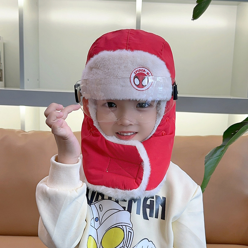 儿童雷锋帽子男童冬季加绒护耳帽女童宝宝保暖护目防风口罩防寒帽,淘宝优惠券,粉丝福利购,淘宝优惠卷