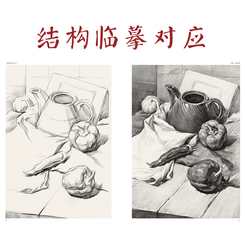 一线美誉 品格素描静物 单体组合石膏几何体临摹范本基础美术绘画画册本零基础高中初学入门照片画高考联考教程书国美教学教材书籍 - 图2