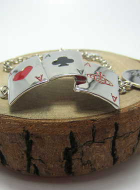 红心梅花三A扑克牌土星手链