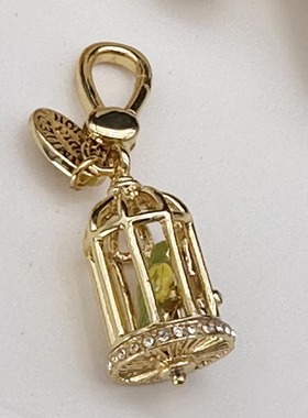 时尚可爱 可展翅鹦鹉 金鸟笼  吊坠--J8016-J8101