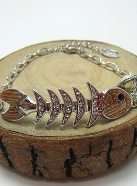 西太后橙红色鱼骨土星手链